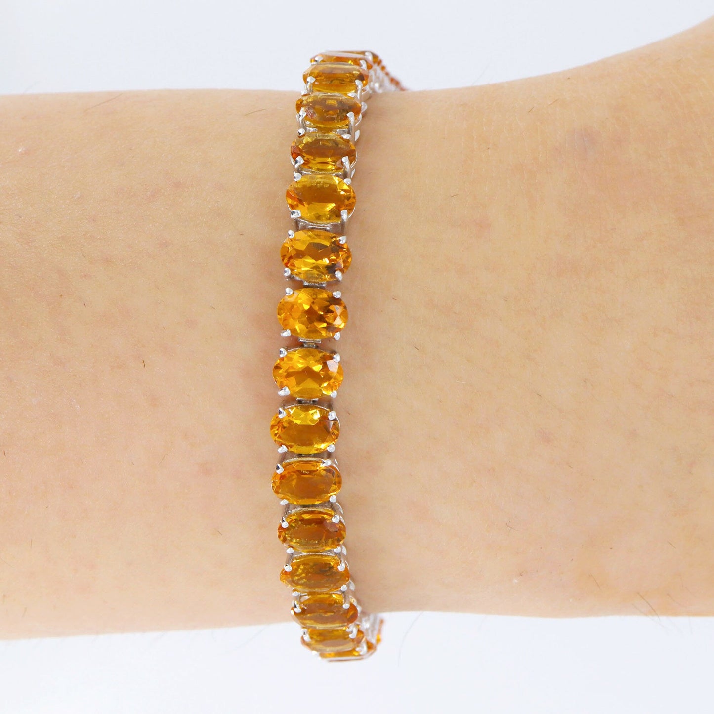Citrine Stone Bracelet Silver