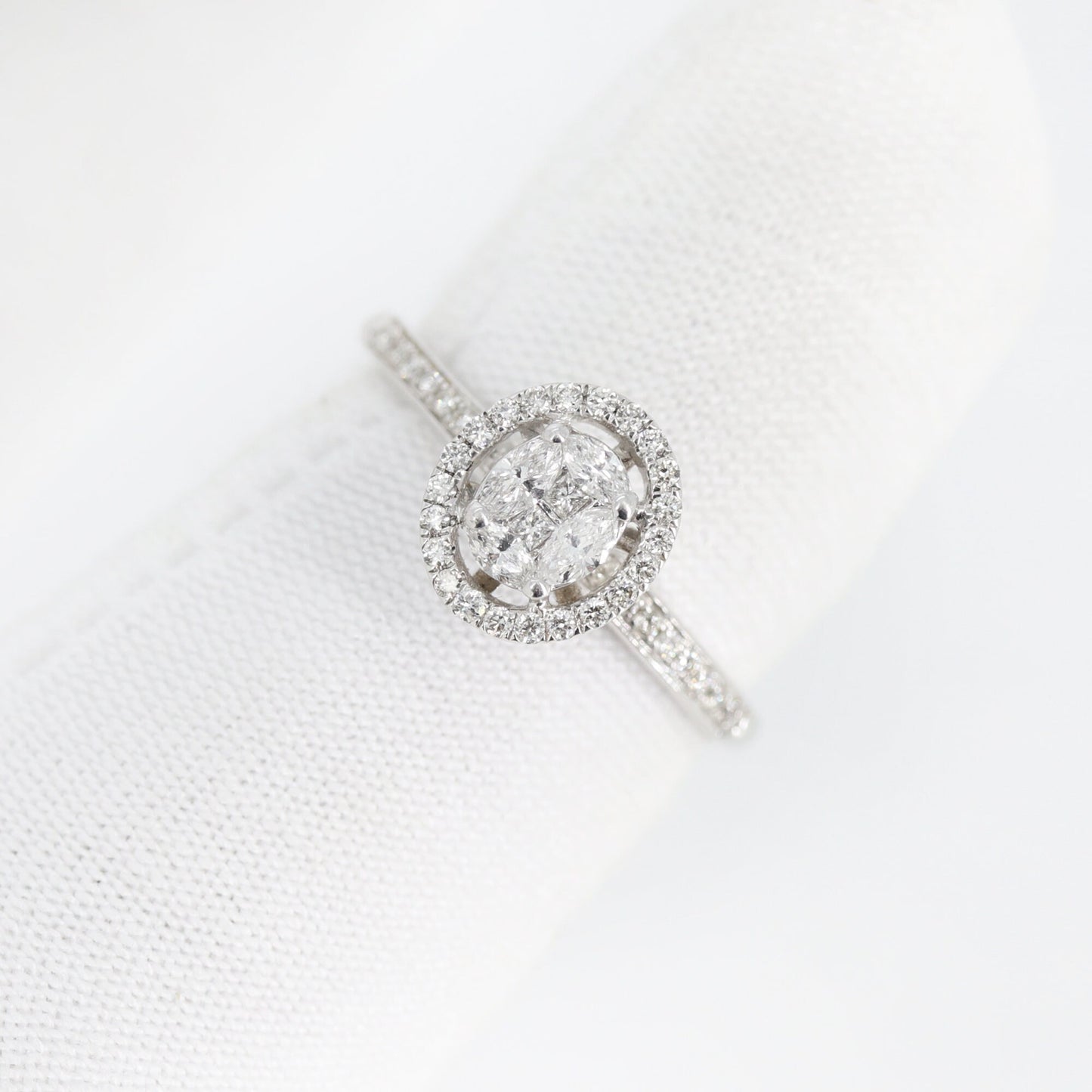 0.34 Halo Engagement Ring 18K Gold