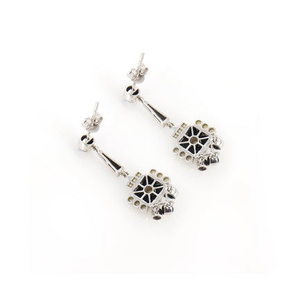 Black Onyx Pearl Earring Gold