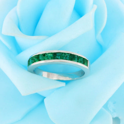 White Emerald Eternity Ring 14K Gold