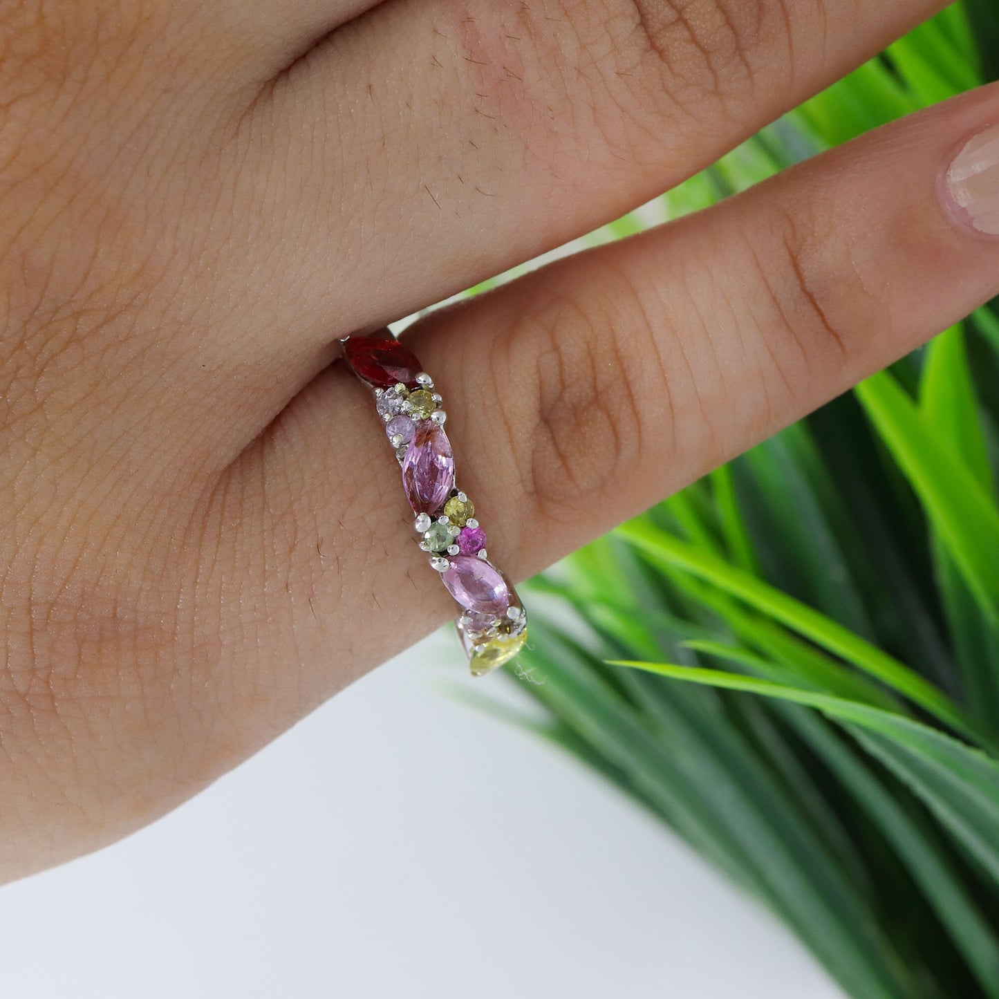 Classic Multi Sapphire Ring Silver