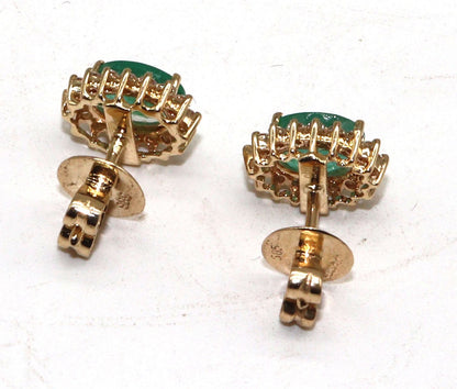 Emerald Cluster Earring 14K Gold