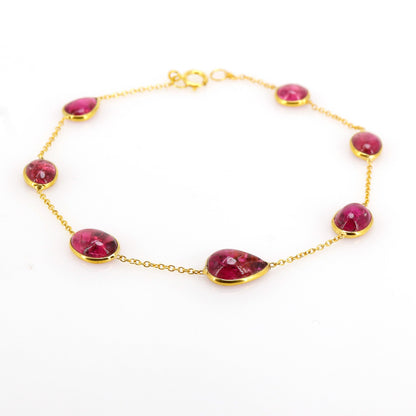 Pink Tourmaline Bracelet 14K Gold