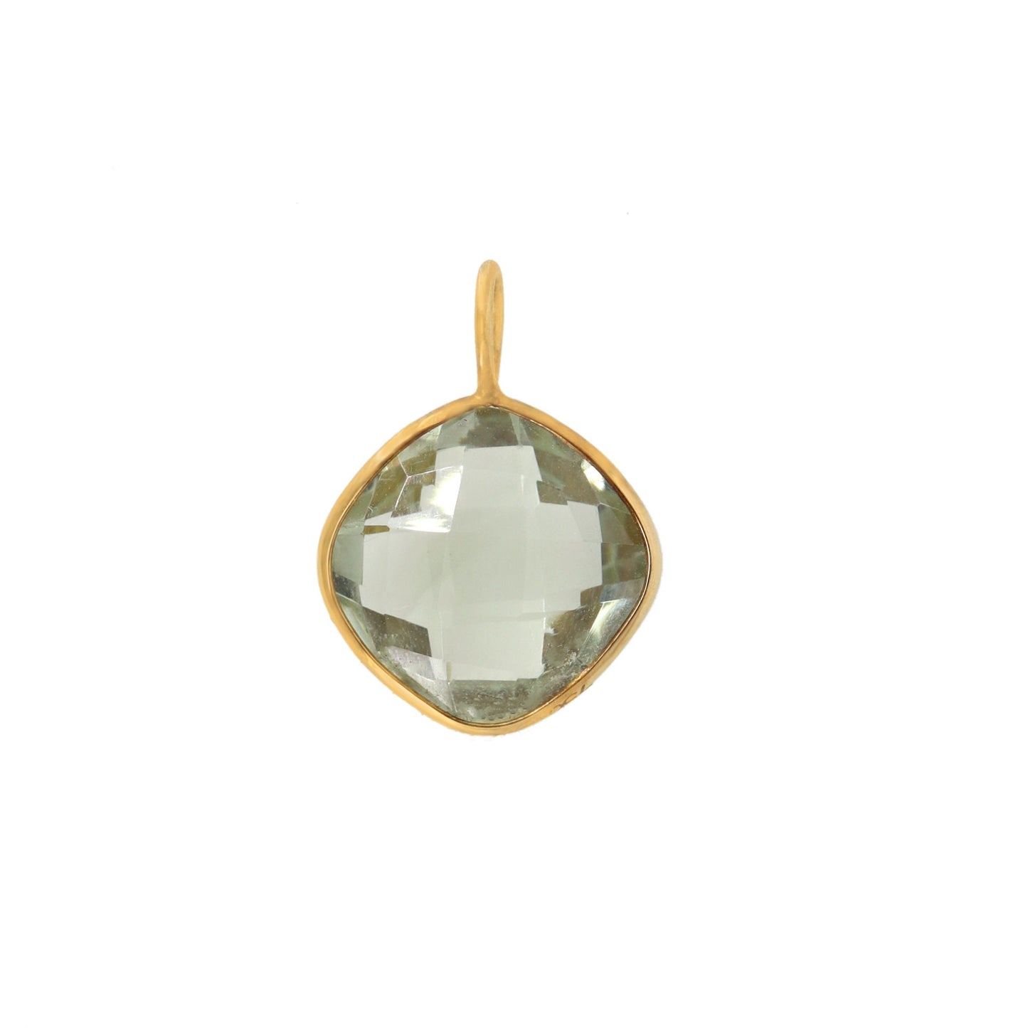Green Amethyst Pendant 14K Gold