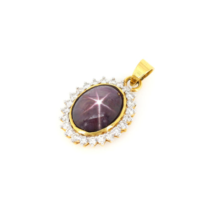 Yellow Vintage Design Ruby Pendant 14K Gold