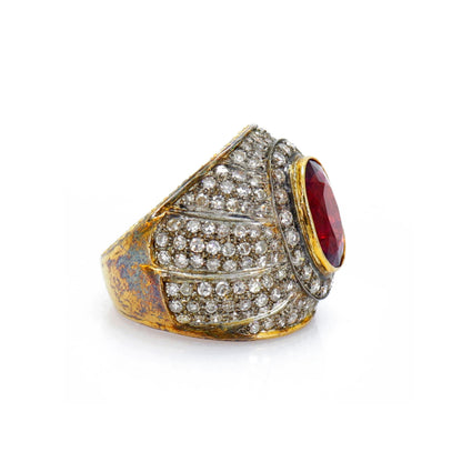 Yellow & Rubellite Ring 14K Gold