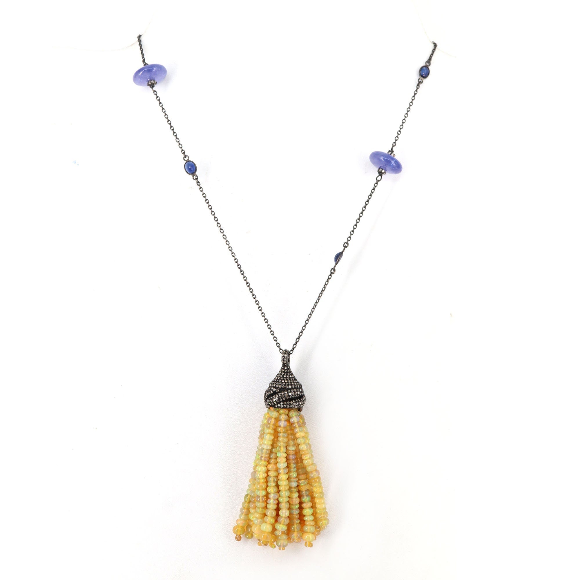Opal Tassel Necklace