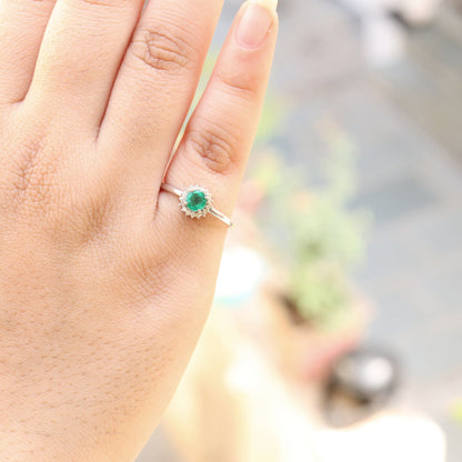 Dainty Emerald Ring 14K Gold