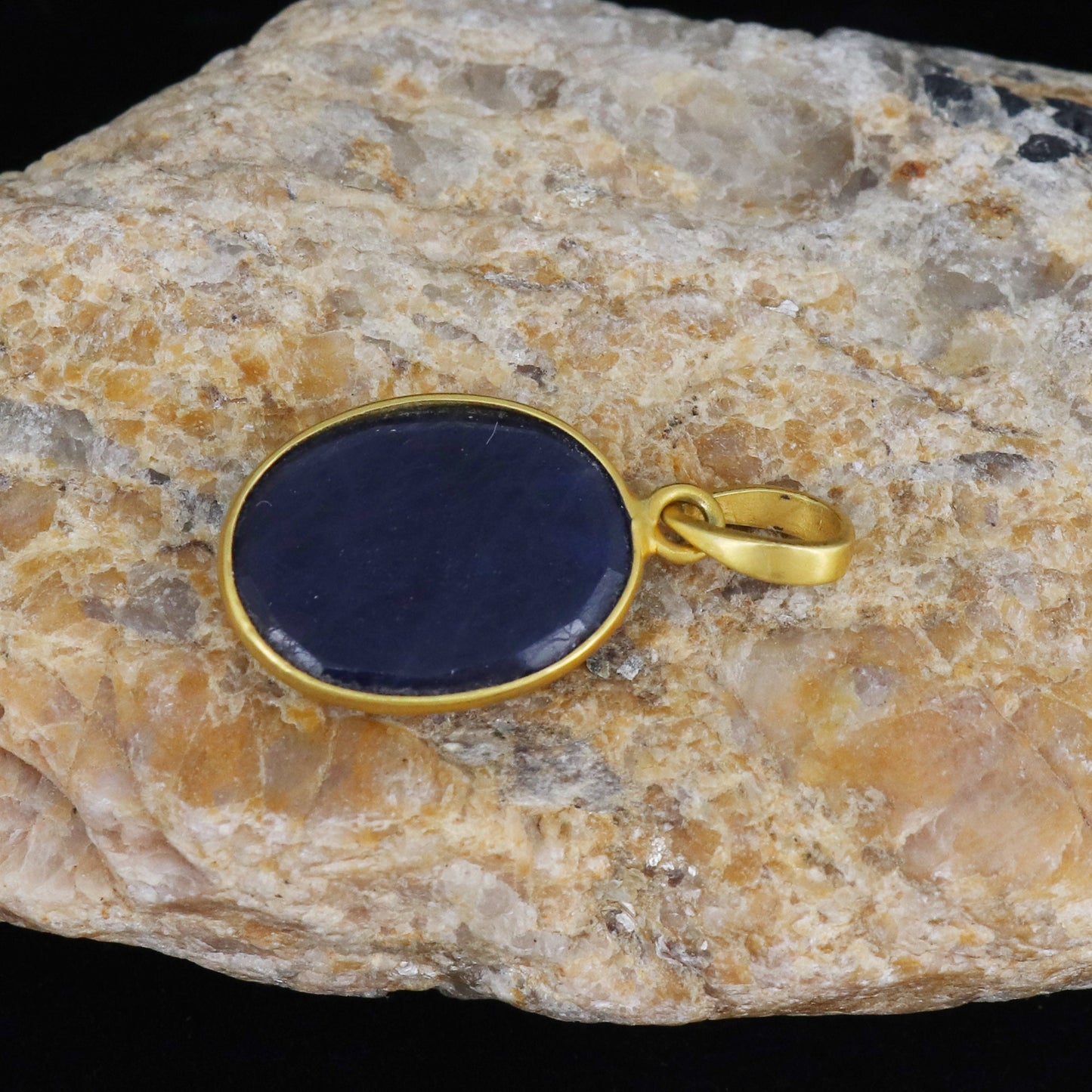Yellow Blue Sapphire Necklace 18K Gold