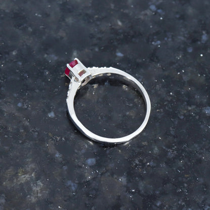 Solitaire Engagement Ring Silver
