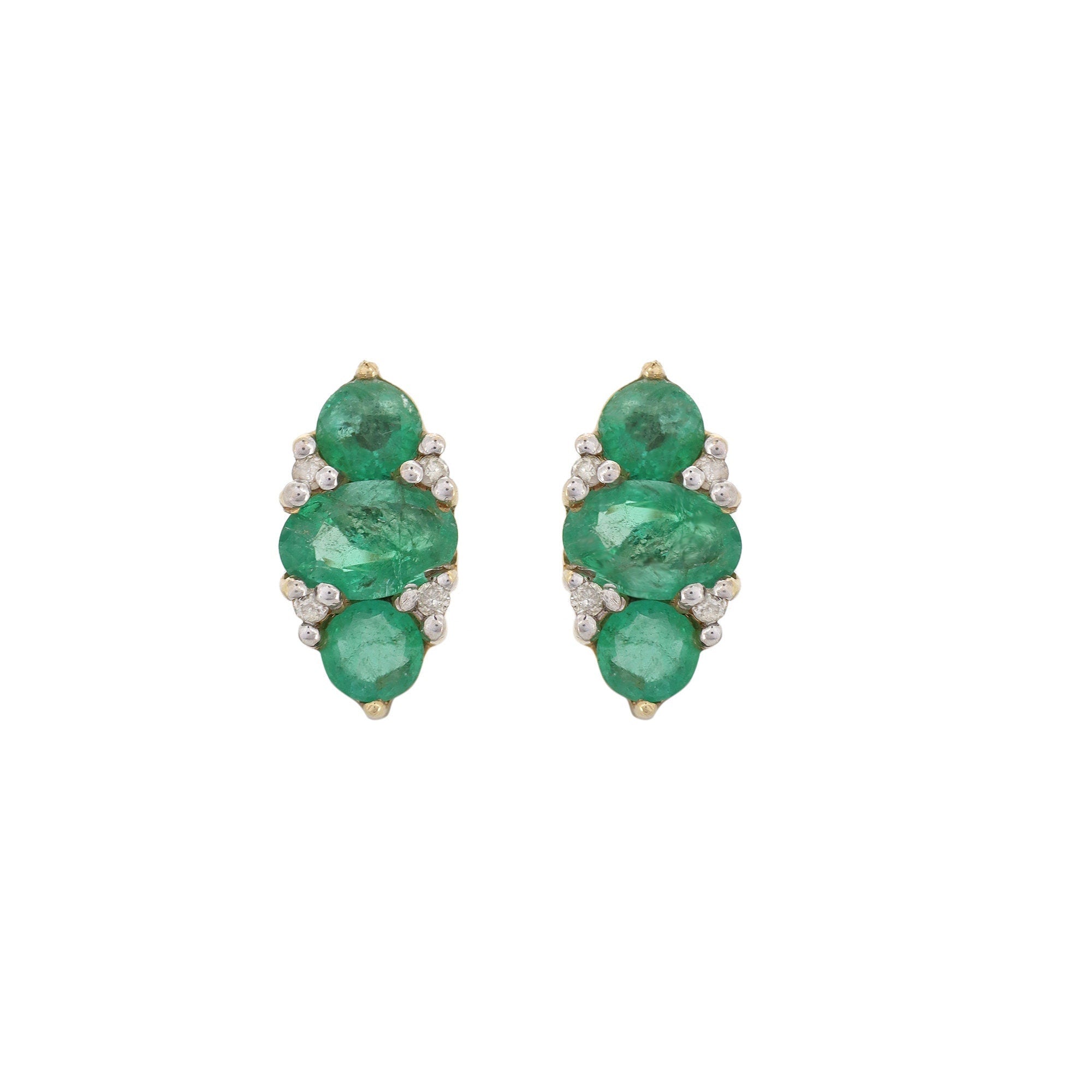 Emerald Dainty Earring 14K Gold