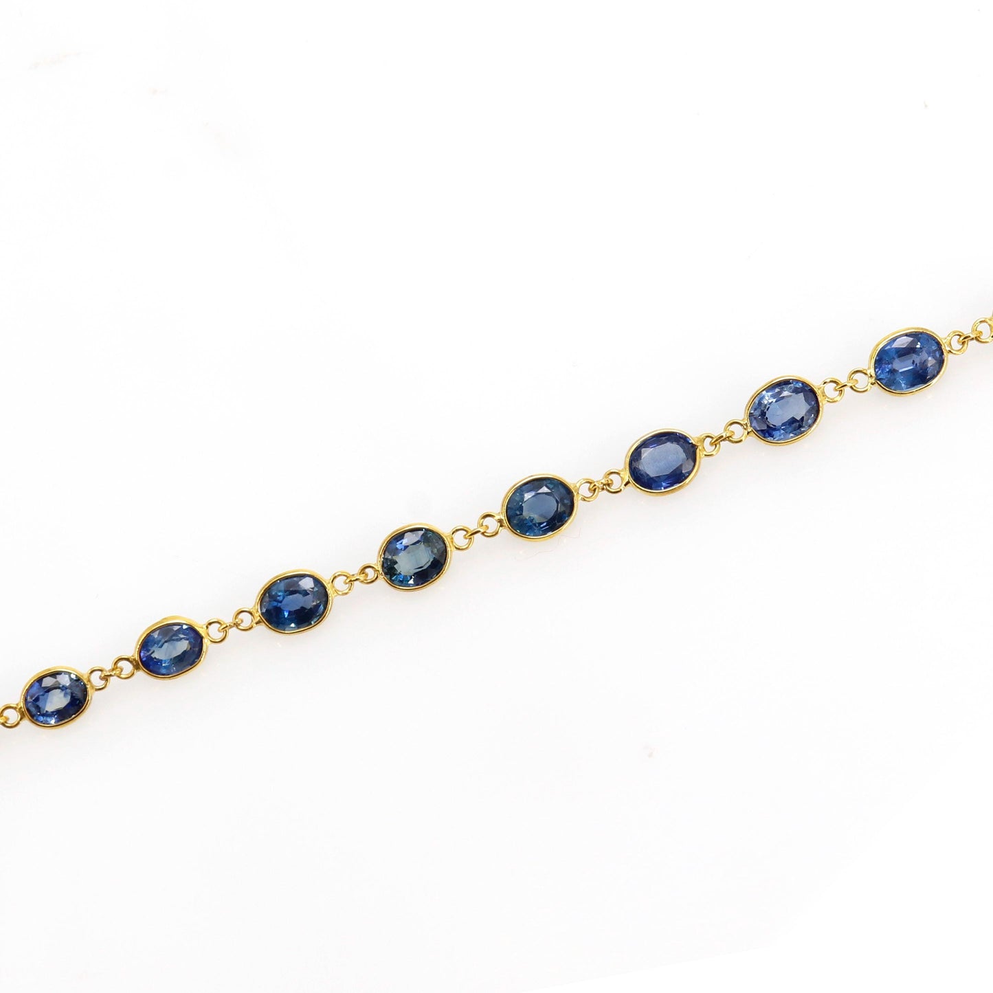 Handmade Blue Sapphire Bracelet 14K Gold