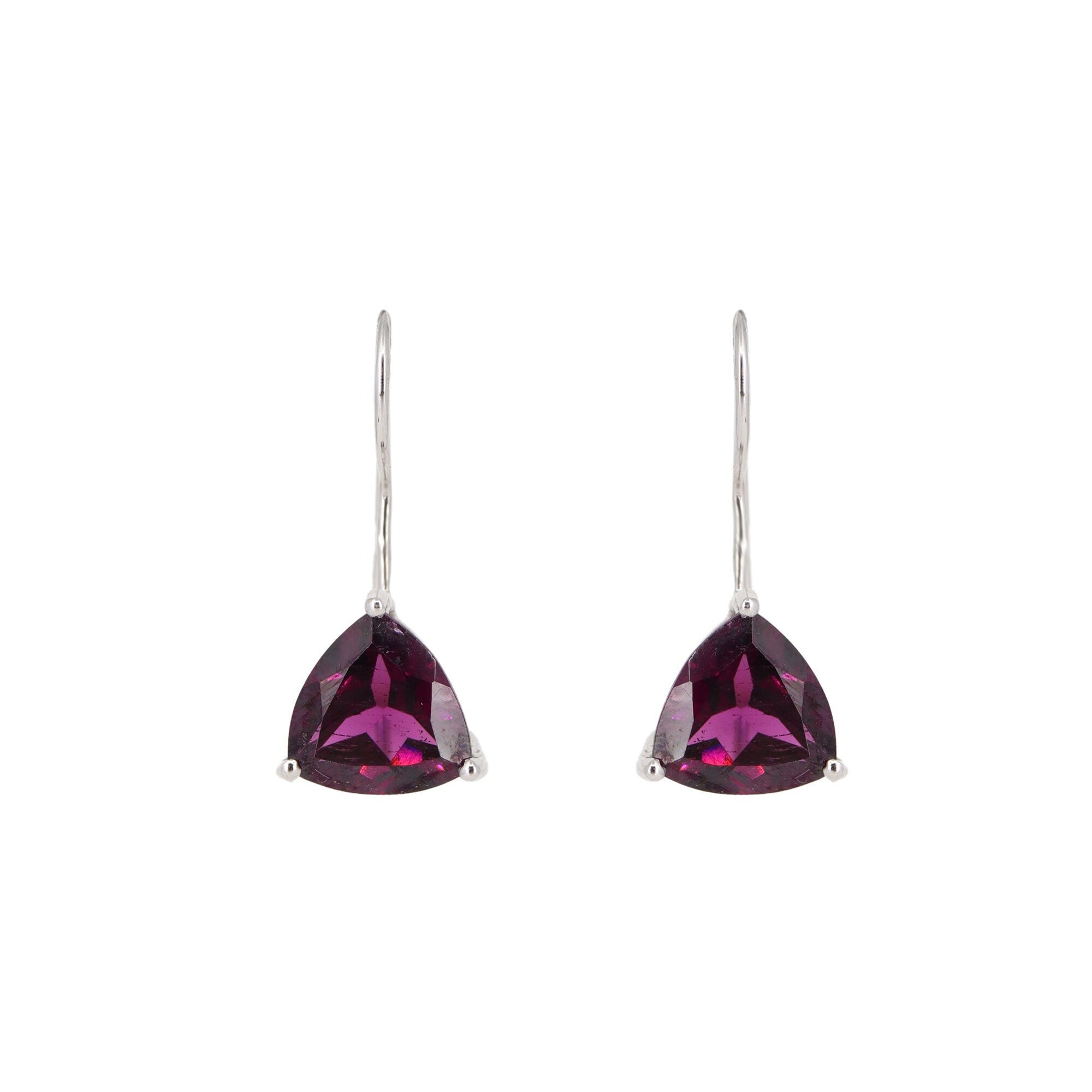 Rhodolite Drop Earring 14K Gold