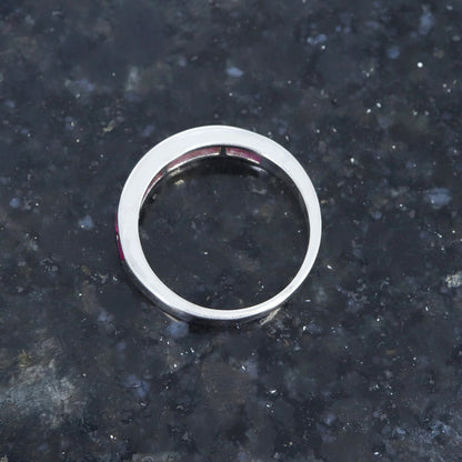 Half Eternity Wedding Band Anniversary Ring Silver