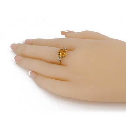 Oval Citrine Ring 14K Gold