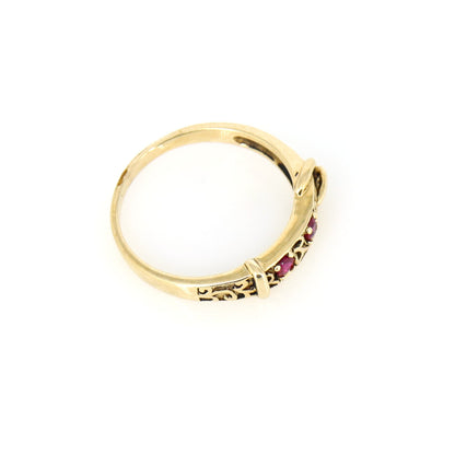 Antique Ruby Buckle Ring Gold