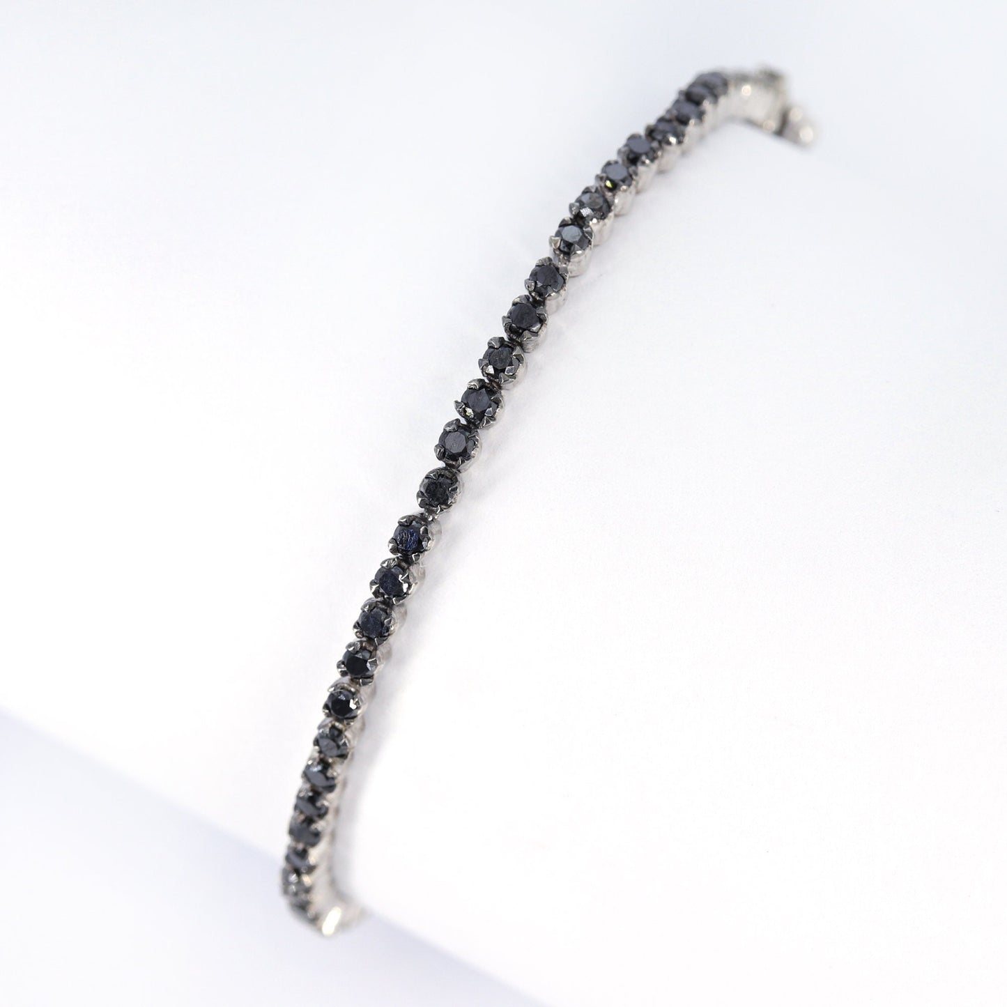 Black Gemstone Bracelet Silver