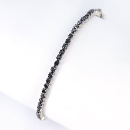 Black Gemstone Bracelet Silver