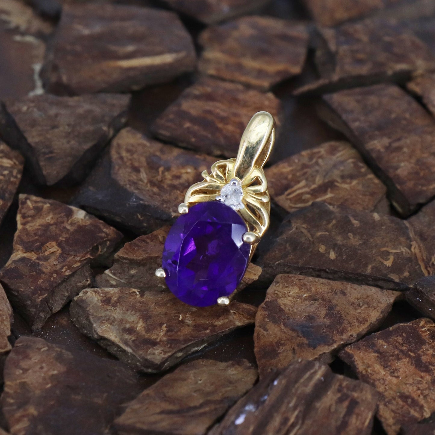 Amethyst Yellow Handmade Jewellery & Gemstone Pendant 14K Gold