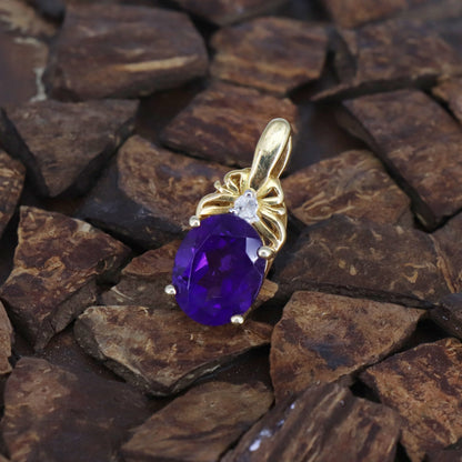 Amethyst Yellow Handmade Jewellery & Gemstone Pendant 14K Gold