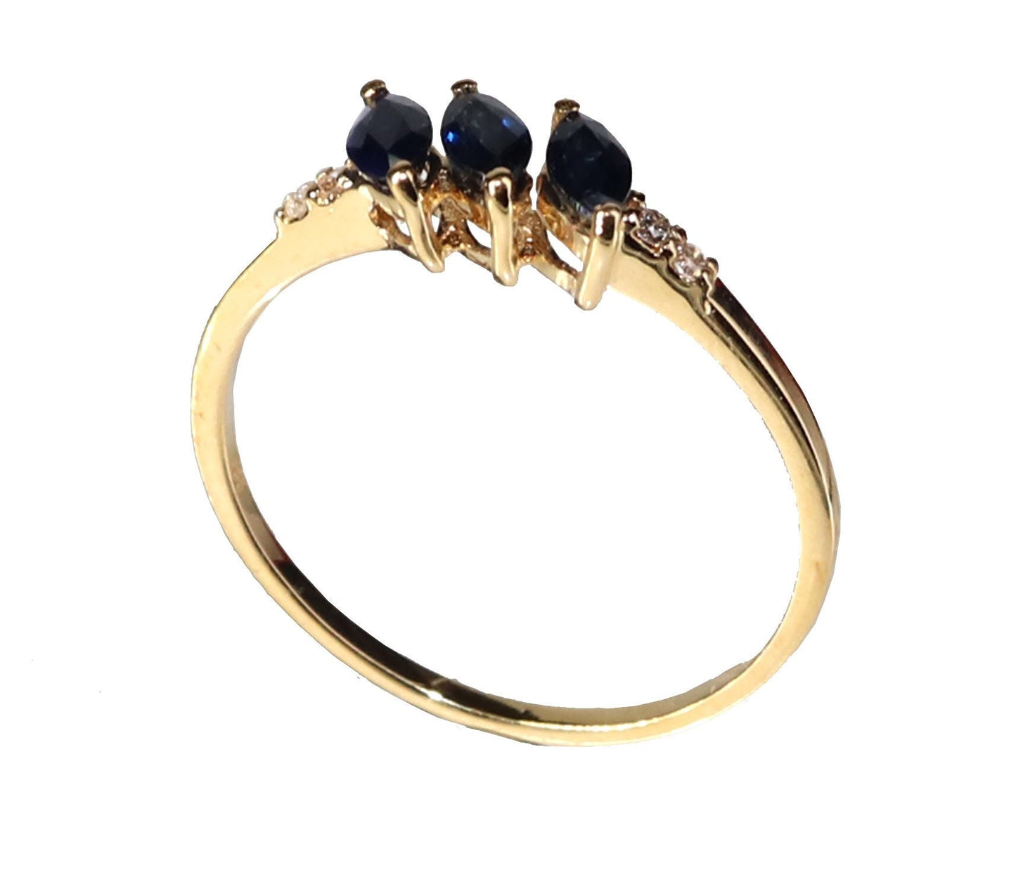 Marquise Blue Sapphire Ring 14K Gold