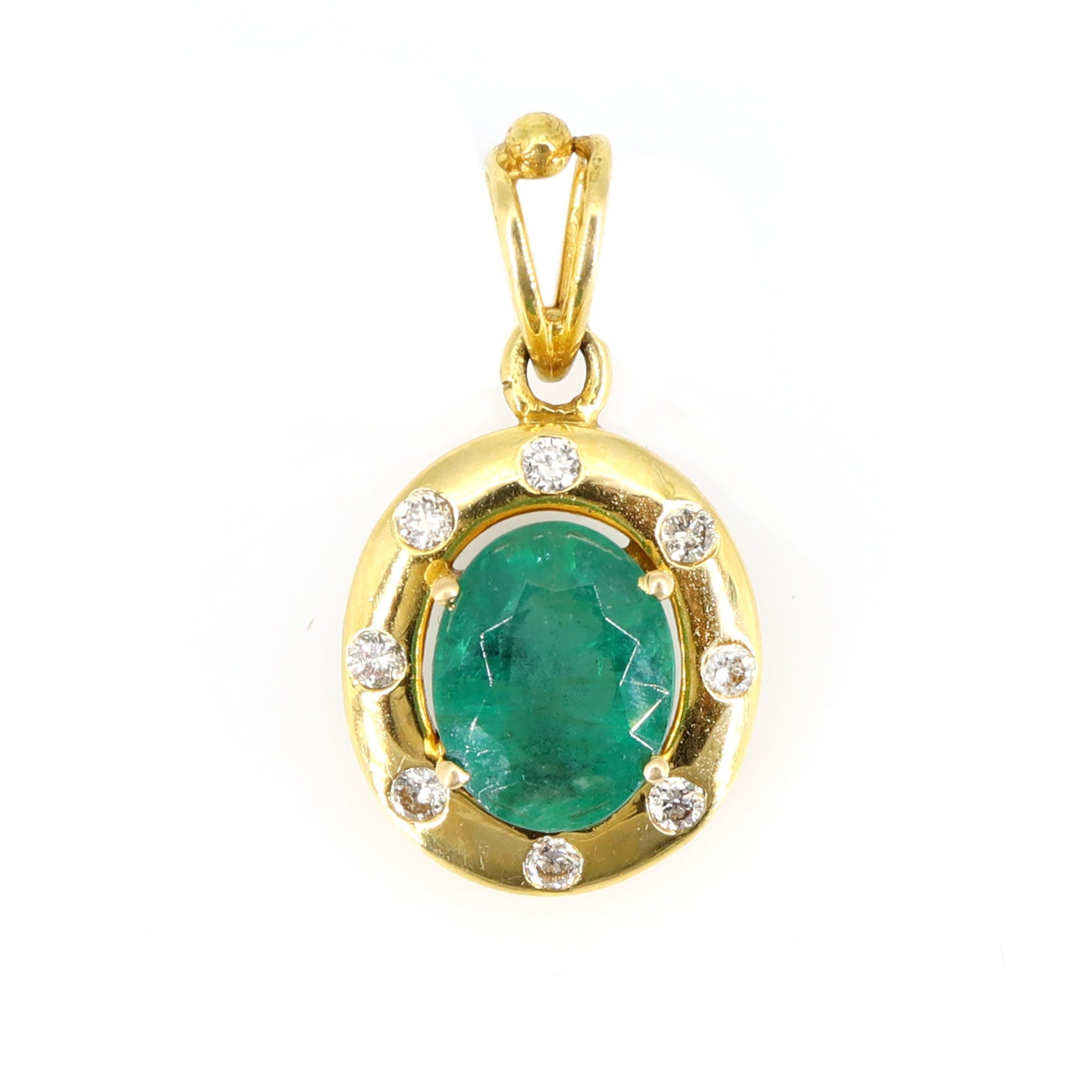 Yellow Emerald Pendant 18K Gold