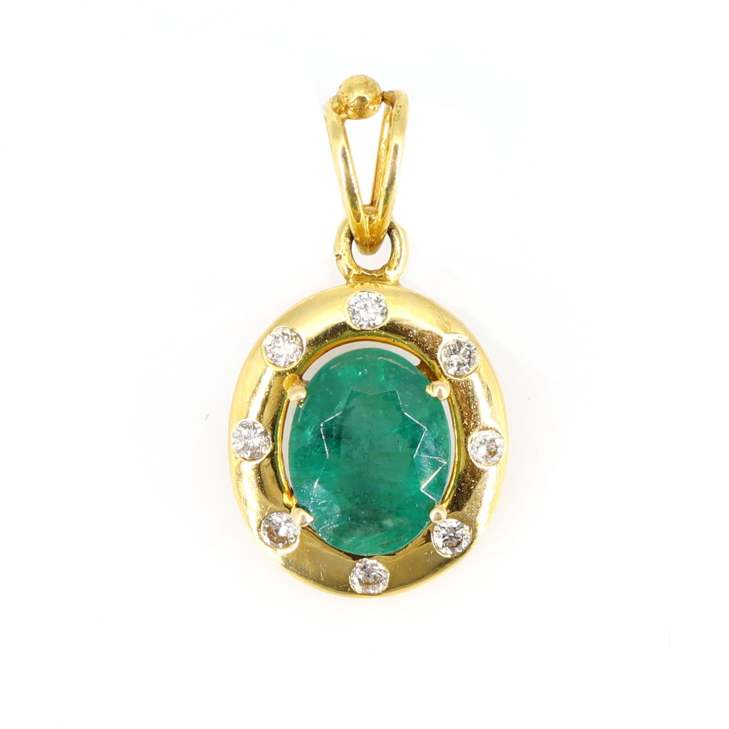 Yellow Emerald Pendant 18K Gold