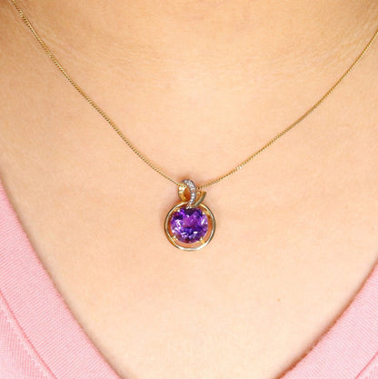 Amethyst Pendant 14K Gold