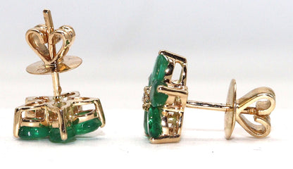 Yellow Emerald Stud Earring 14K Gold