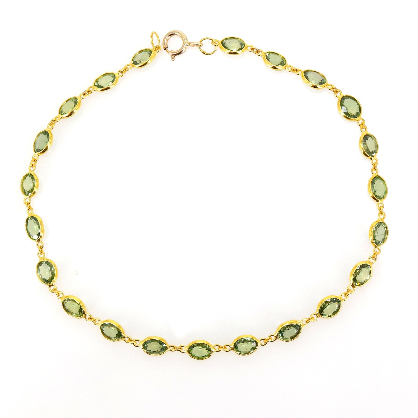 Rare Green Sapphire Bracelet 14K Gold