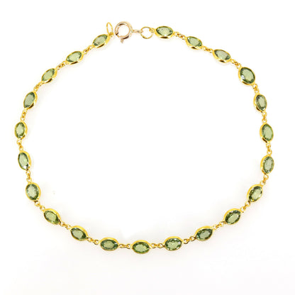 Rare Green Sapphire Bracelet 14K Gold