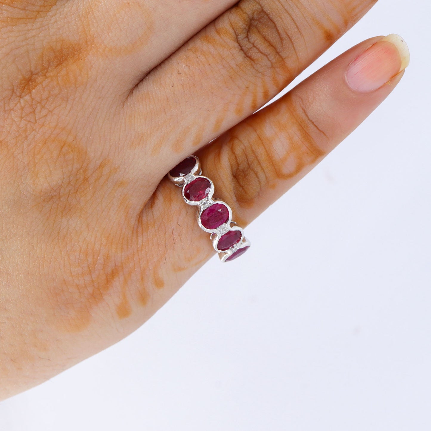 925 Sterling White Rhodium Beautiful Ring Gold