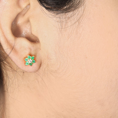 Yellow Emerald Studs Cute Studs Emerald Studs Studs As Gifts Gifts Dainty Studs 14K Gold
