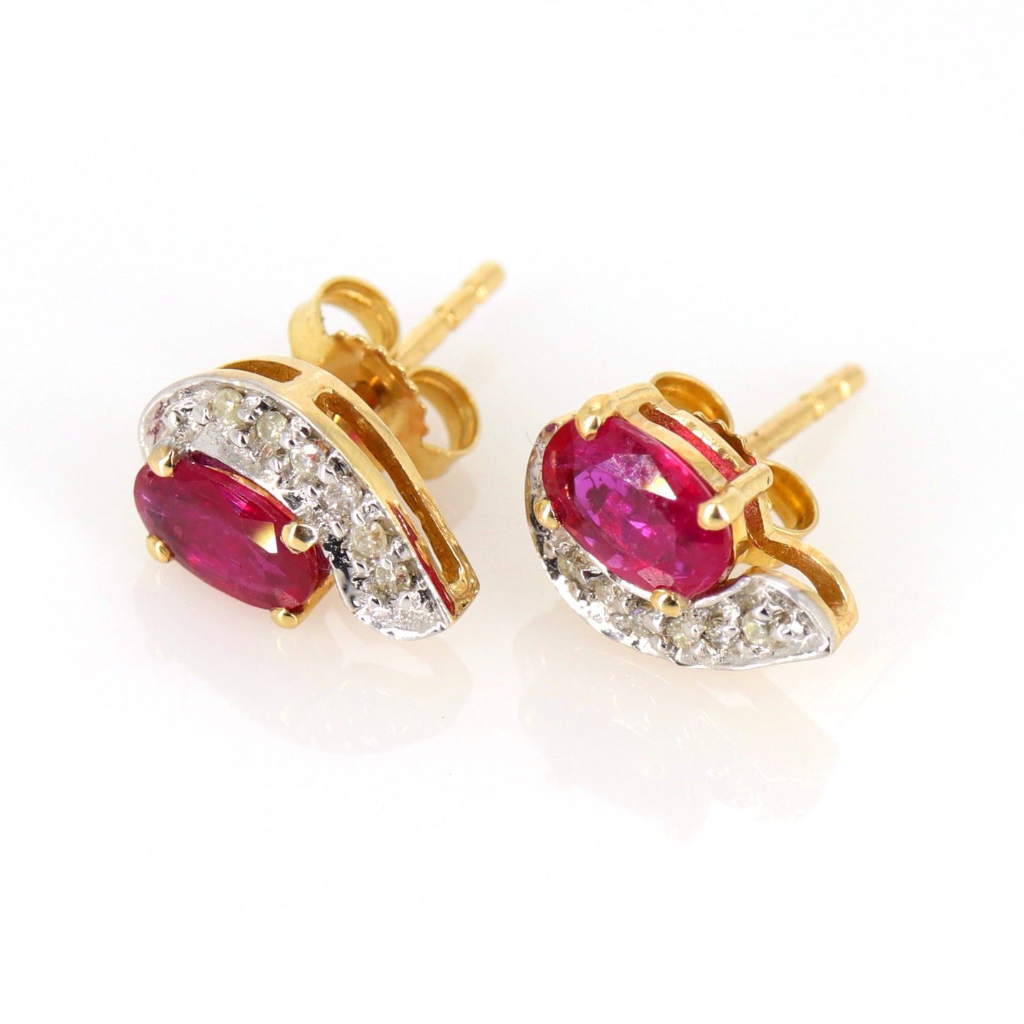 New Style Yellow .74Ct Ruby Earring 14K Gold