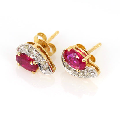 New Style Yellow .74Ct Ruby Earring 14K Gold