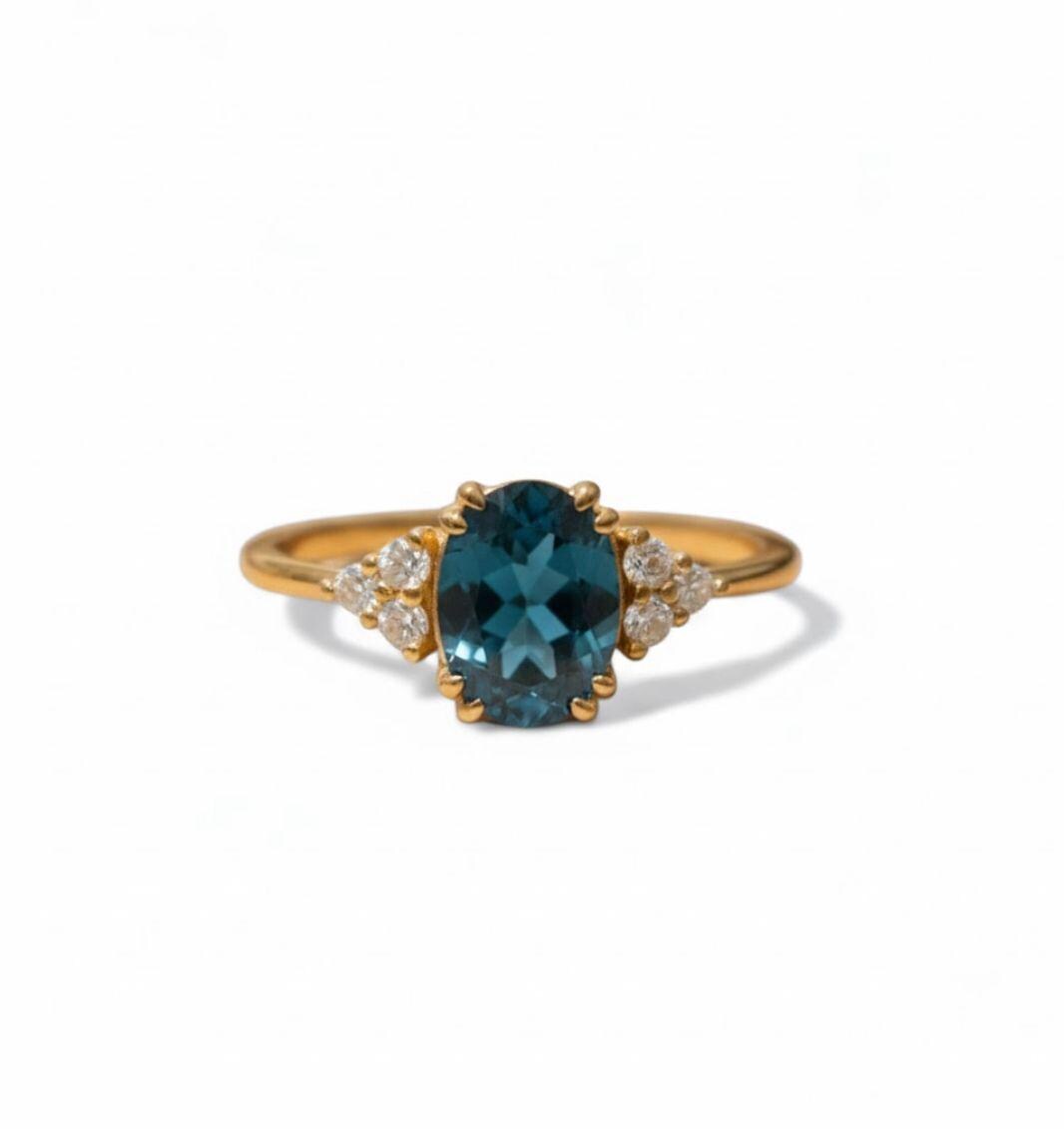 London Blue Topaz Ring 14K Gold
