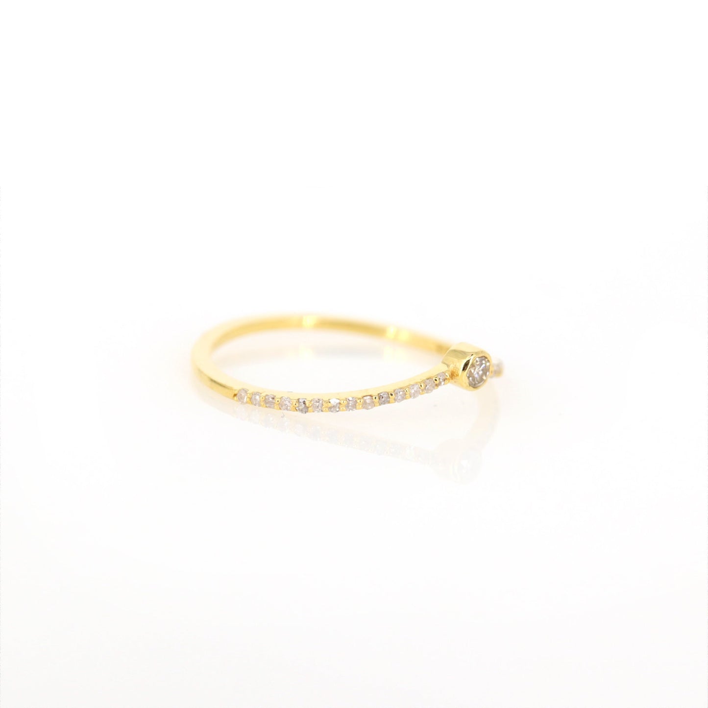 Dainty Wedding Band / Micro Pave Ring 14K Gold
