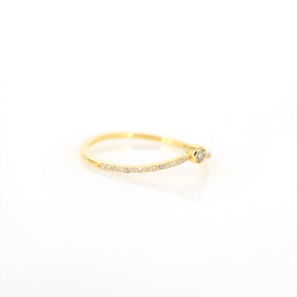 Dainty Wedding Band / Micro Pave Ring 14K Gold