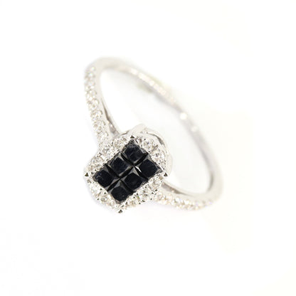Black Engagement Ring 18K Gold