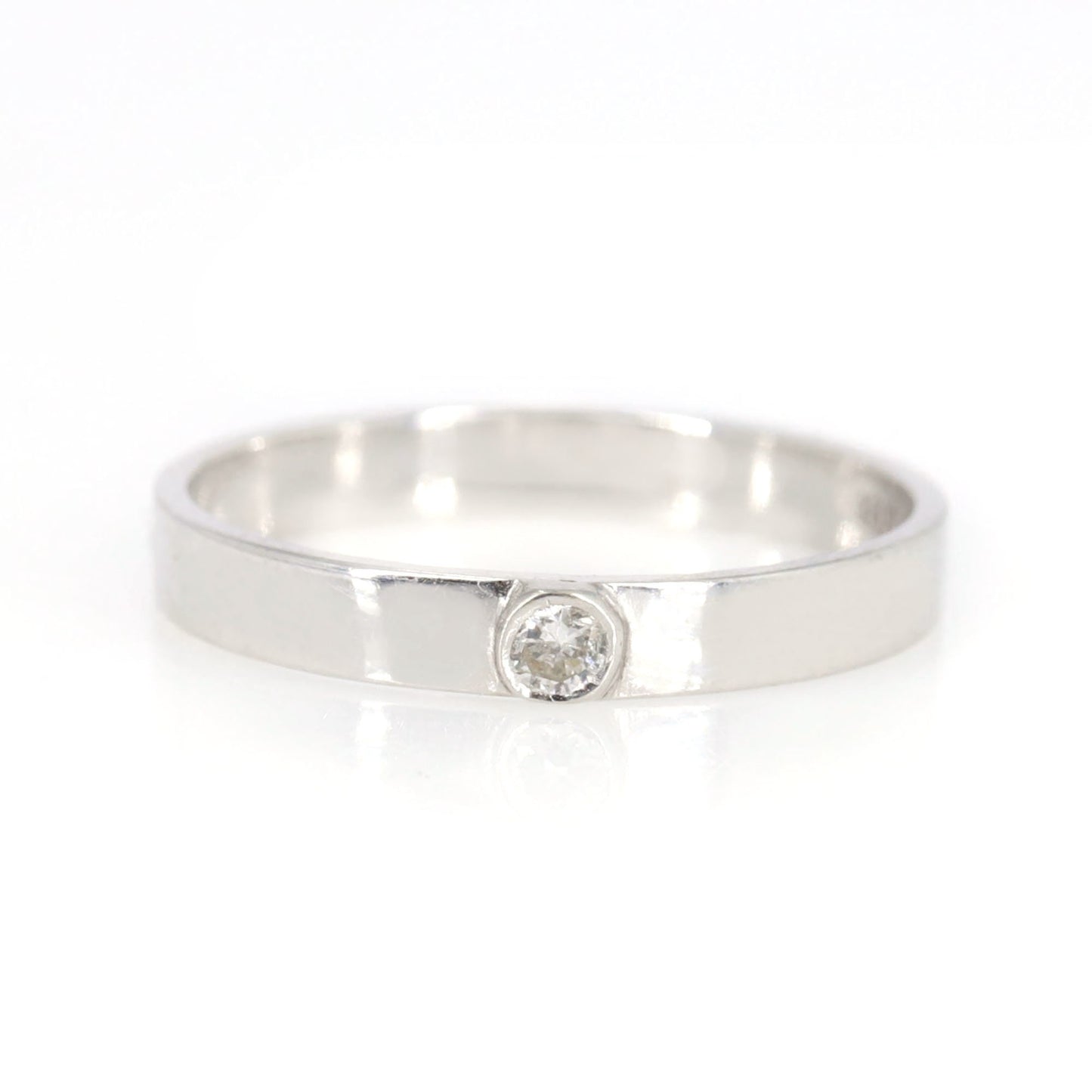 Dainty Yellow/White Band Round Cut Eternity Wedding Band Promise Ring 18K Gold