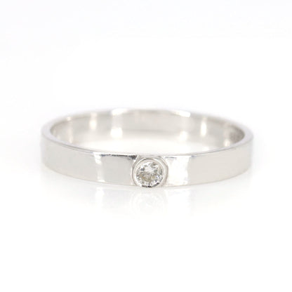 Dainty Yellow/White Band Round Cut Eternity Wedding Band Promise Ring 18K Gold