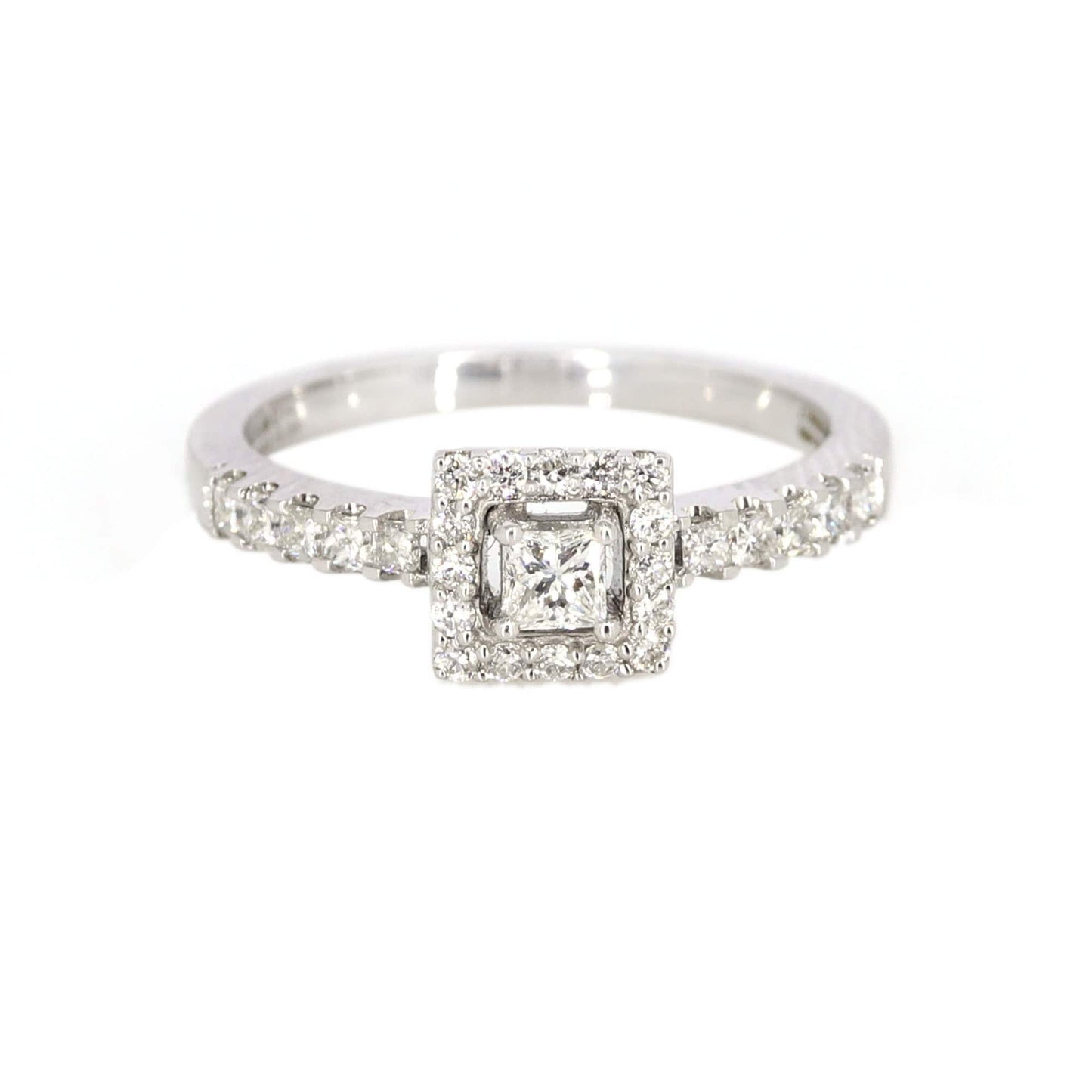 White Engagement Ring 18K Gold