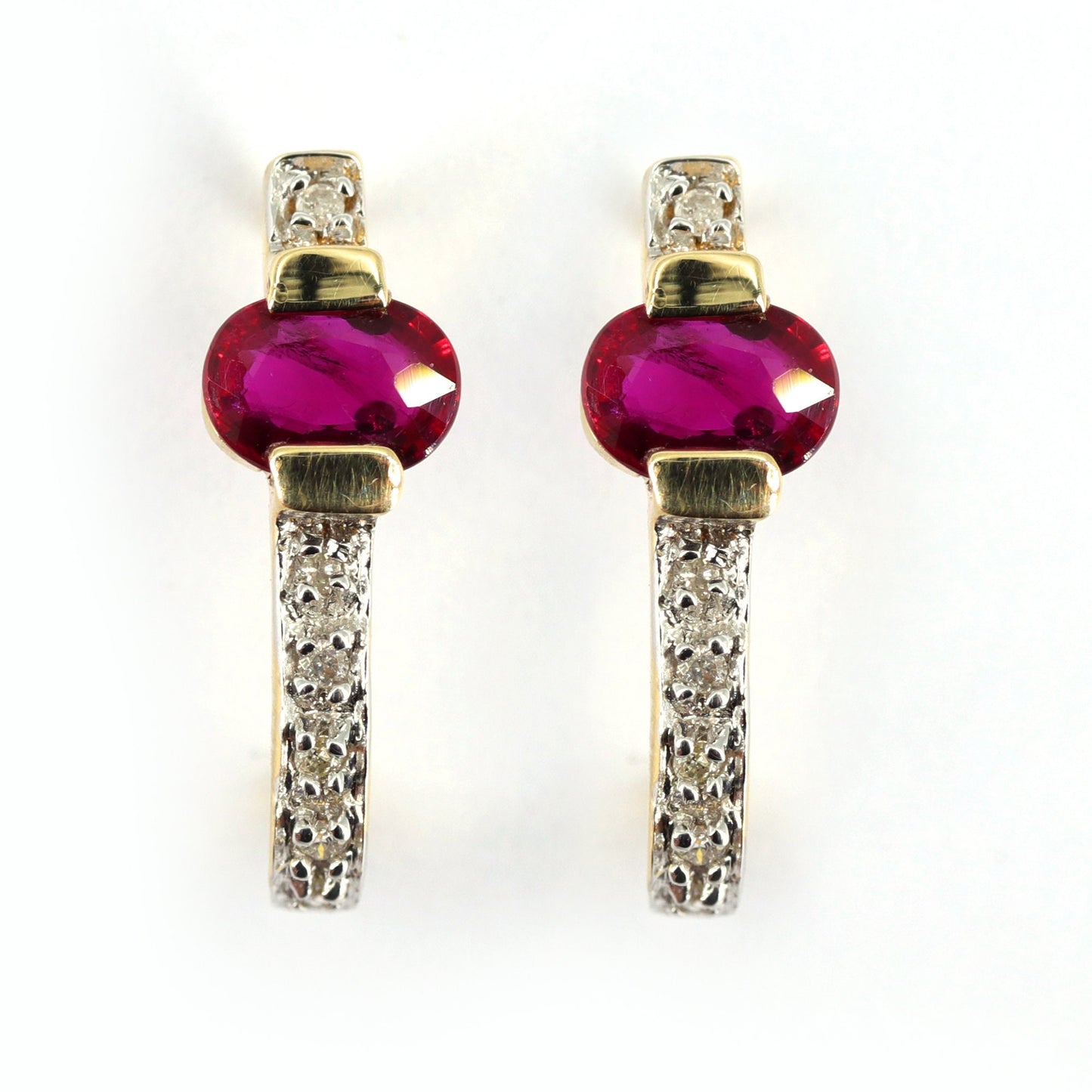Ruby Studs/ Yellow Dainty Studs/ Earring 14K Gold
