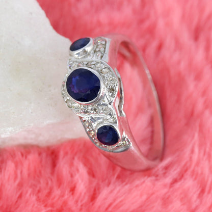 Blue Sapphire Ring Silver