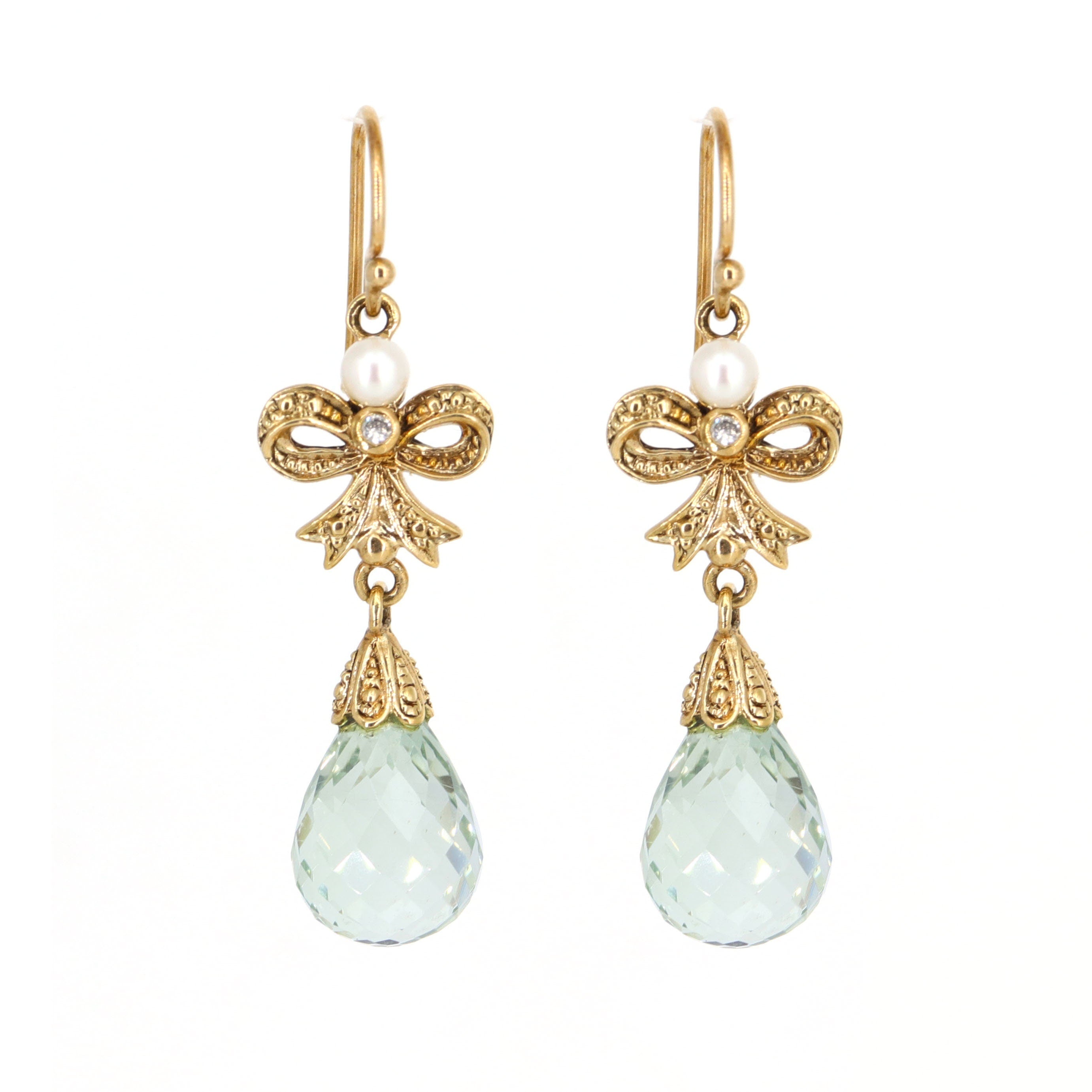 9K Yellow Bow Style Earring Gold