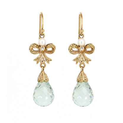 9K Yellow Bow Style Earring Gold