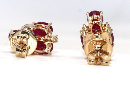Handmade Ruby Stud Earring 14K Gold