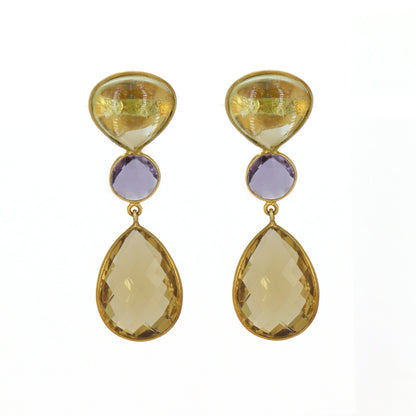Lemon Topaz Dangle Earring 18K Gold
