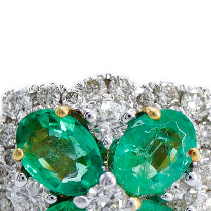 Oval Shape Emerald Stone Earring 18K Gold