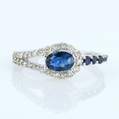 Unique Blue Sapphire & Ring Silver